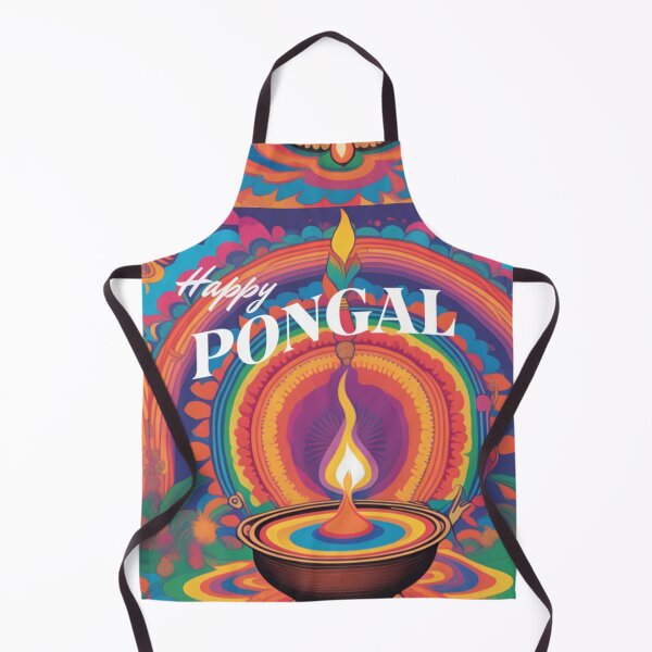 Item preview, Vibrant Pongal Festival Design - Flame Diya & Rangoli Patterns designed and sold by InspiredCreatives.