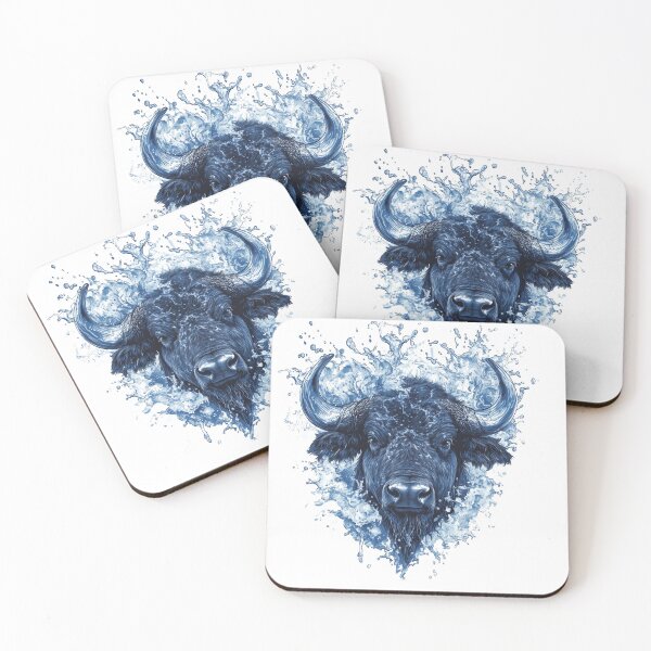 Item preview, Majestic Buffalo Head with Dynamic Water Artwork - Bold and Powerful designed and sold by Abderraim12.