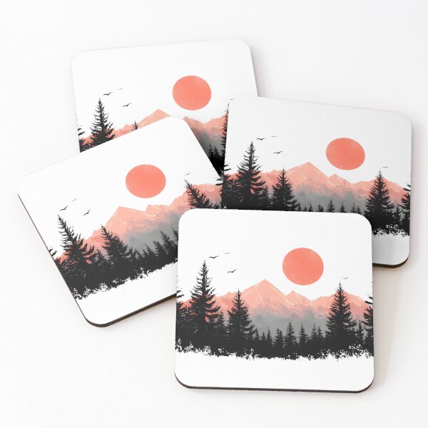 Item preview, Minimalist Sunset Mountain National Park Landscape designed and sold by PandaKunst.