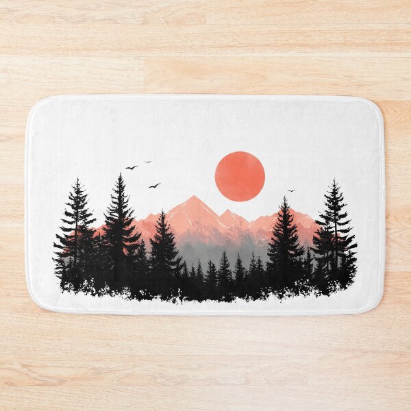 Item preview, Minimalist Sunset Mountain National Park Landscape designed and sold by PandaKunst.