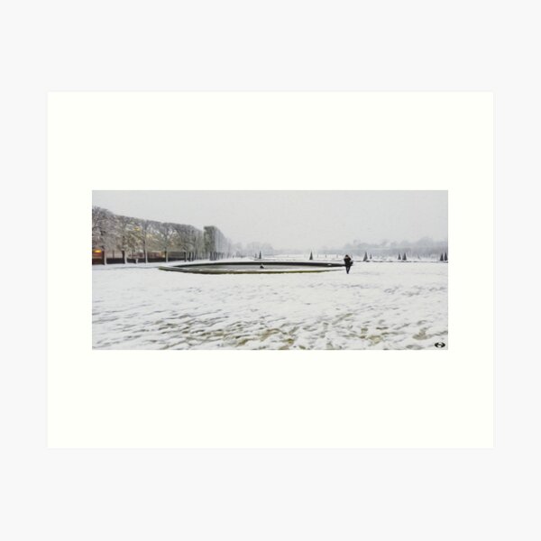 Snow on the castle grounds Art Print