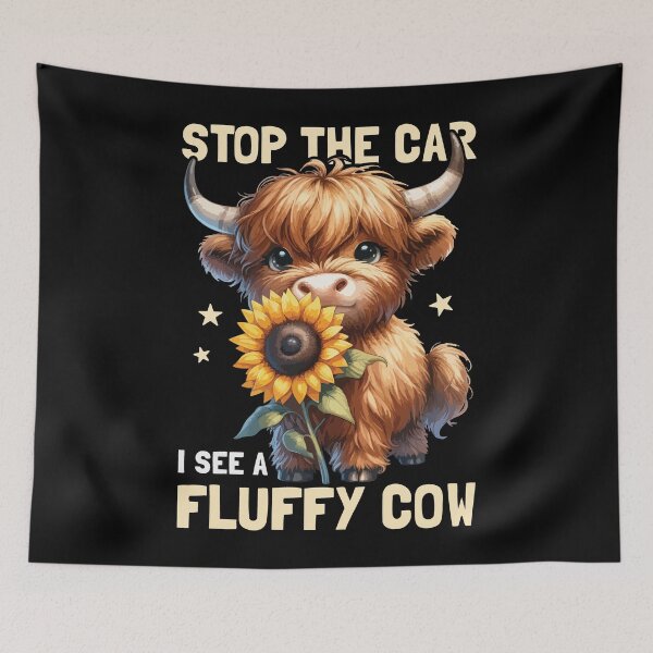 Item preview, Stop the Car I See a Fluffy Highland Cow Cute designed and sold by PrintCrafting.