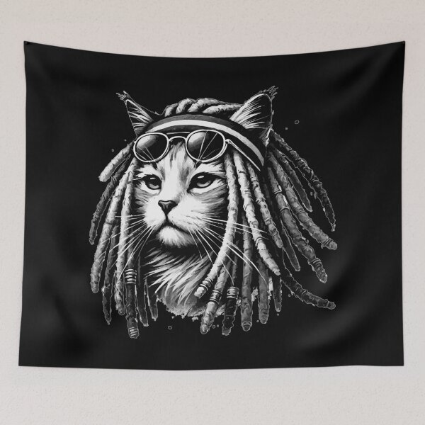 Item preview, Rasta Cat Monochromatic designed and sold by TomFrontierArt.