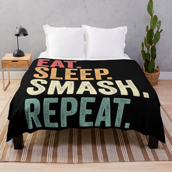 Item preview, Eat Sleep Smash Repeat Funny Badminton designed and sold by PrintCrafting.