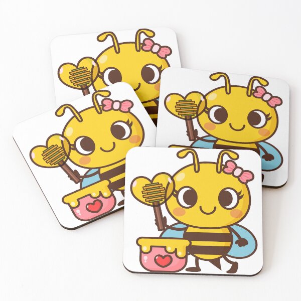 Item preview, Cute Bee cartoon with Honey jar and stick heart, Valentine's day designed and sold by NoeySmiley55.