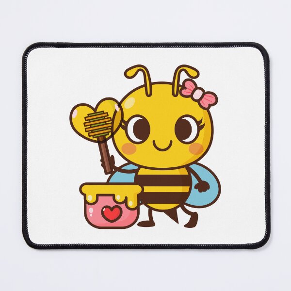 Item preview, Cute Bee cartoon with Honey jar and stick heart, Valentine's day designed and sold by NoeySmiley55.