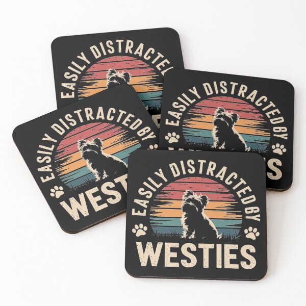 Item preview, Easily Distracted by Westies - Fun Dog Lover Art designed and sold by love3617.