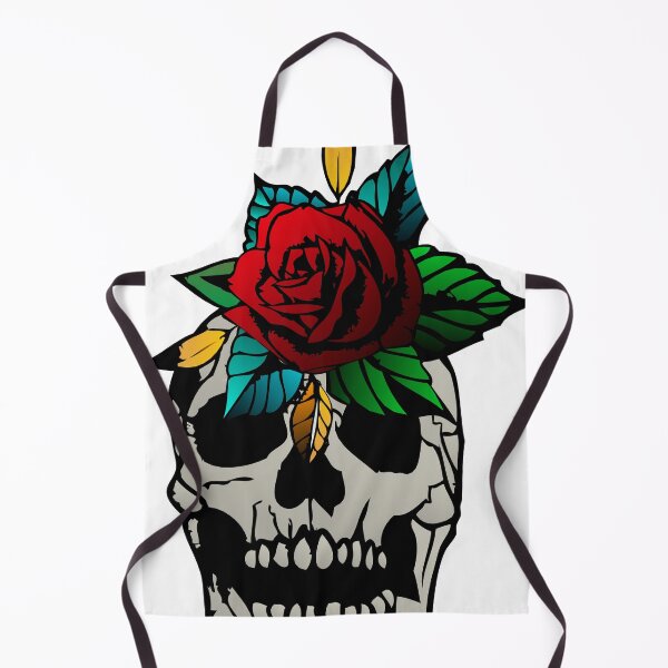 Item preview, skull rose flower leaf skull tattoo designed and sold by Achille3777.