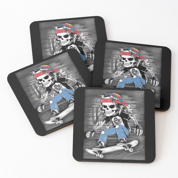 Item preview, Skater Skeleton Art - Edgy and Cool Skateboard Design designed and sold by love3617.