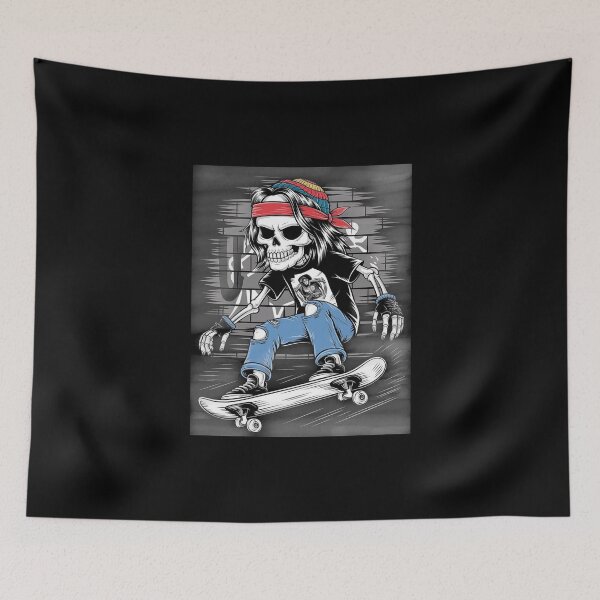 Item preview, Skater Skeleton Art - Edgy and Cool Skateboard Design designed and sold by love3617.
