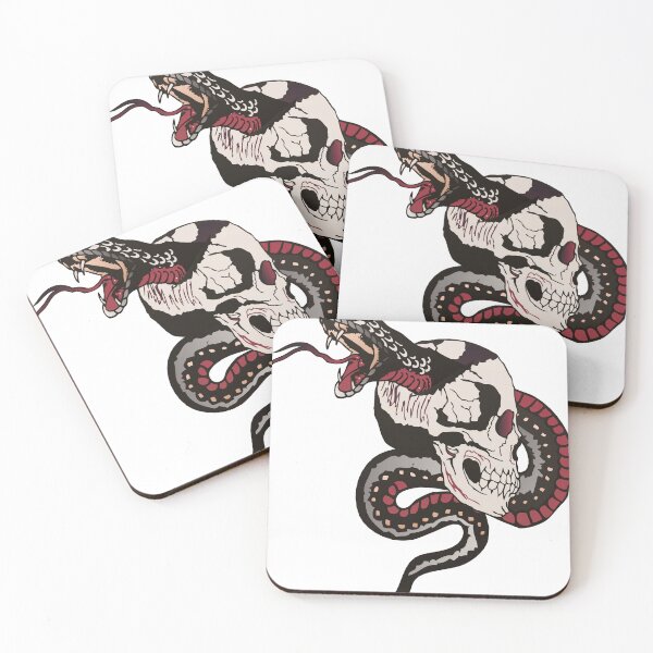 Item preview, pierced skull snake tattoo viper old school designed and sold by Achille3777.
