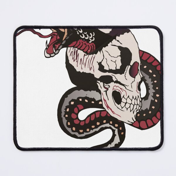Item preview, pierced skull snake tattoo viper old school designed and sold by Achille3777.