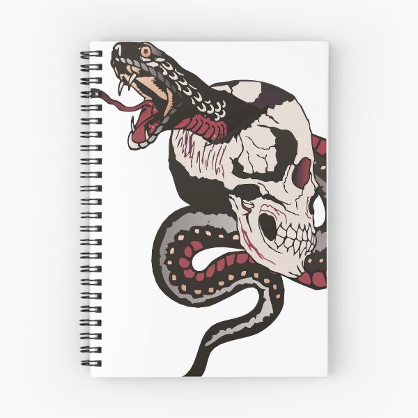 Item preview, pierced skull snake tattoo viper old school designed and sold by Achille3777.