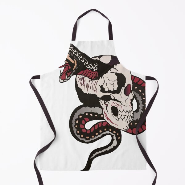 Item preview, pierced skull snake tattoo viper old school designed and sold by Achille3777.