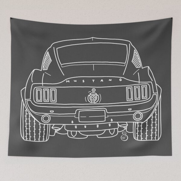 Item preview, Ford Mustang Lineart (White) designed and sold by SSR-art.