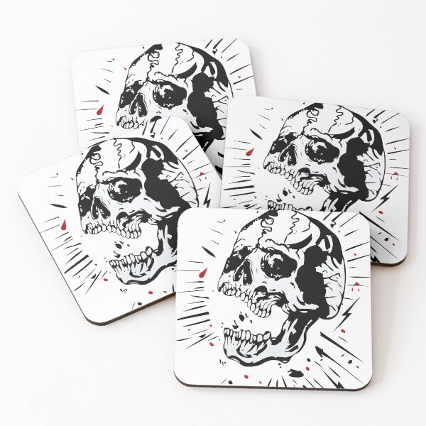 Item preview, skull line tattoo old school skull halloween designed and sold by Achille3777.