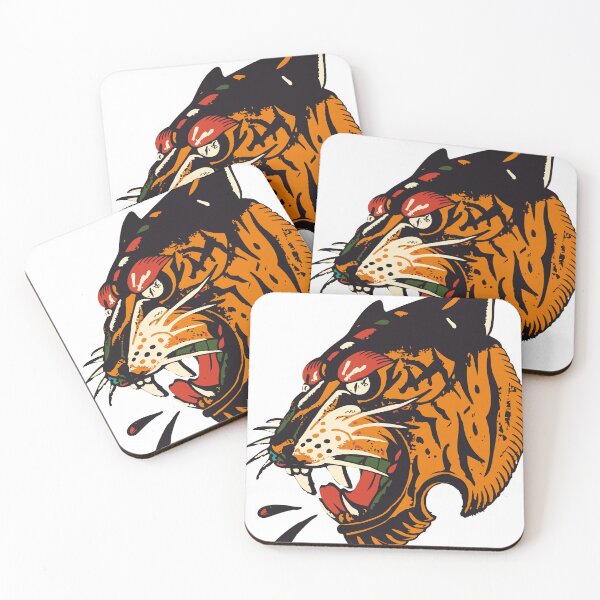 Item preview, tiger head old school style tattoo designed and sold by Achille3777.