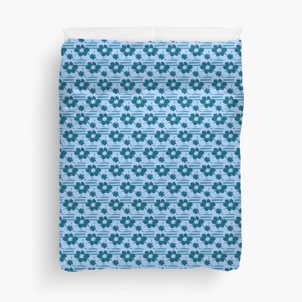 beach flower blue Duvet Cover