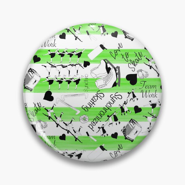 Item preview, Synchronized Skating Black and White, Striped Design on Lime Green designed and sold by Purposely Designed.