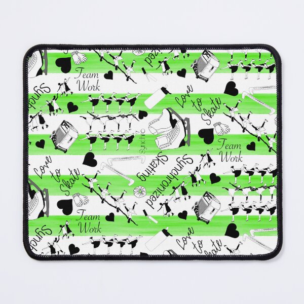 Item preview, Synchronized Skating Black and White, Striped Design on Lime Green designed and sold by Purposely Designed.