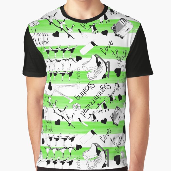Item preview, Synchronized Skating Black and White, Striped Design on Lime Green designed and sold by PD-Skating.