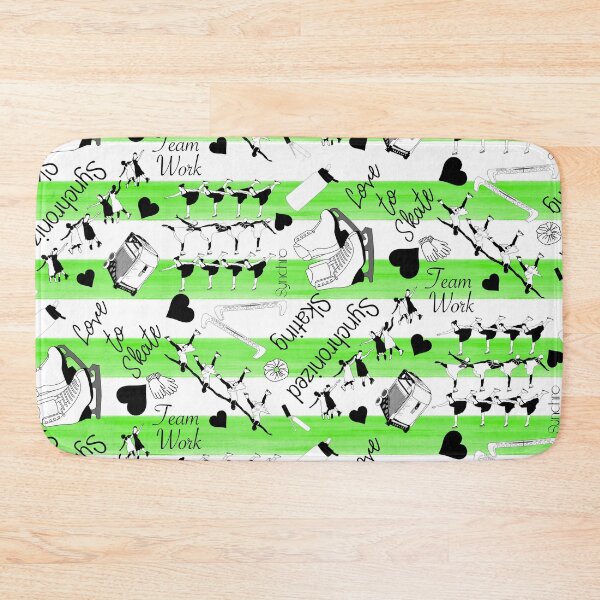 Item preview, Synchronized Skating Black and White, Striped Design on Lime Green designed and sold by PD-Skating.