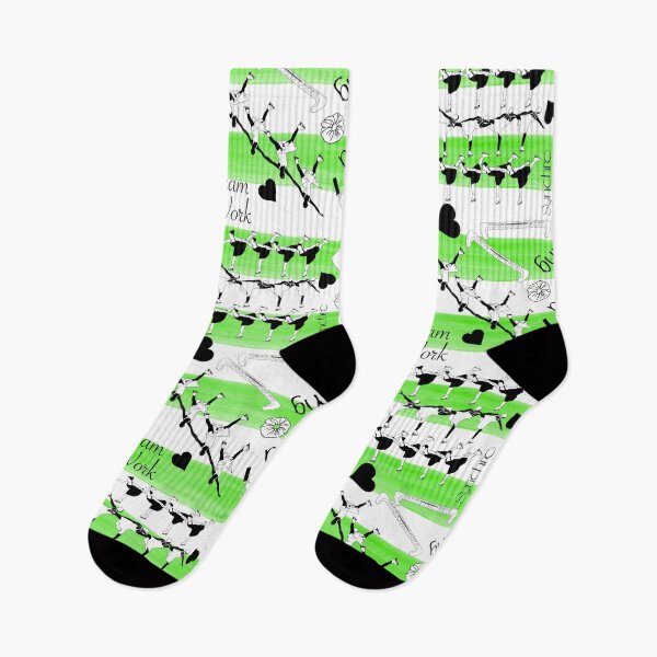 Item preview, Synchronized Skating Black and White, Striped Design on Lime Green designed and sold by PD-Skating.