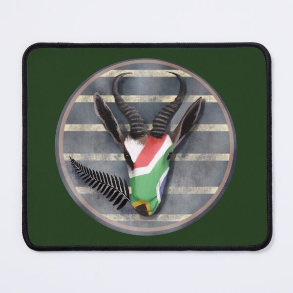Springbok eating All Black Fern Mouse Pad