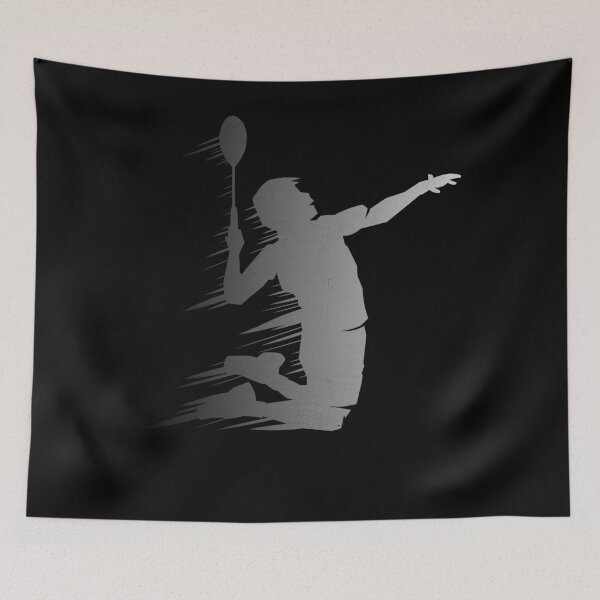 Item preview, Badminton Player Silhouette Art Sports Game designed and sold by PrintCrafting.