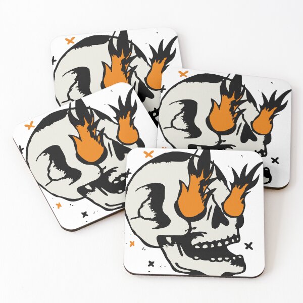 Item preview, Skull white skull flame eye eyes fire tattoo designed and sold by Achille3777.