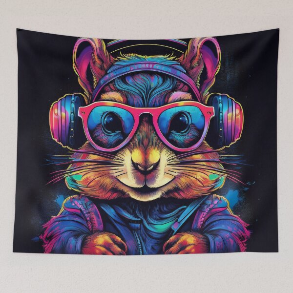 Item preview, graffiti chipmunk in headphones and shades designed and sold by Boxing Kangaroo Retail Company.