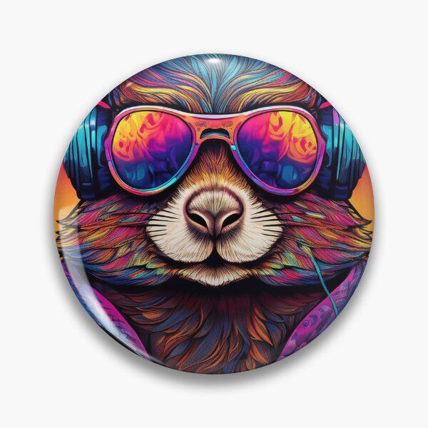 Item preview, Marmota de graffiti con auriculares y gafas de sol designed and sold by Boxing Kangaroo Retail Company.