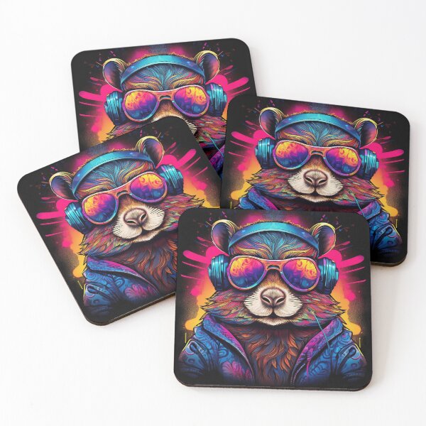 Item preview, graffiti woodchuck in headphones and shades designed and sold by Boxing Kangaroo Retail Company.