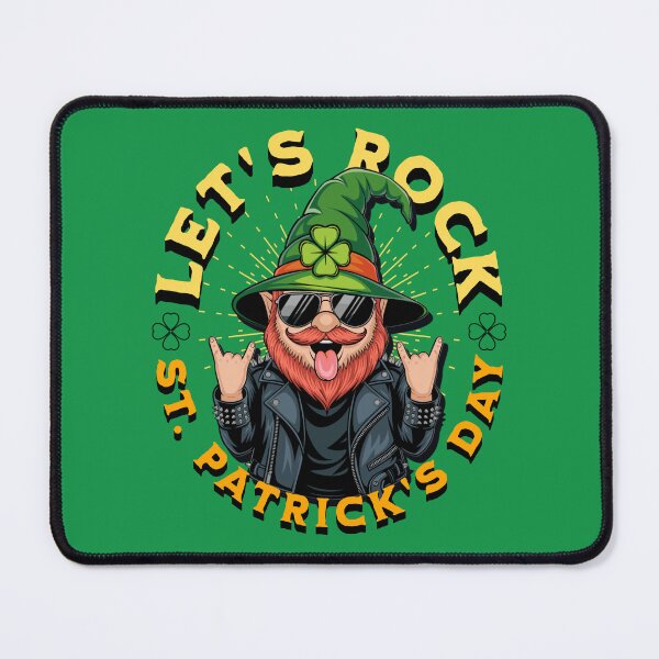 Item preview, Let's rock St Patricks Day - Leprechaun Rocker with French fry fork and clover leaf designed and sold by SpecialtiesShop.