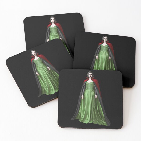 Item preview, Elegant Woman in Green Dress with Red Cape designed and sold by artwaves.