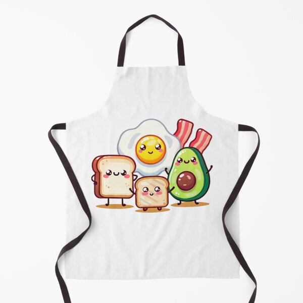 Item preview, avocado breakfast plate fried egg bacon bread toast kawaii designed and sold by ZerpaGiovanna.