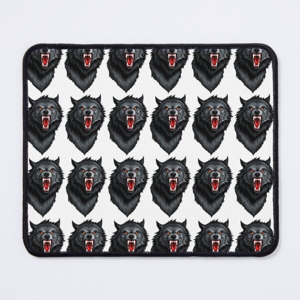 Item preview, Fierce Gray Wolf with Open Mouth and Red Eyes designed and sold by artwaves.