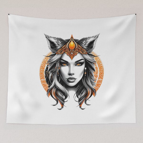 Item preview, Celestial Lyran Queen - Mystical Feline Art designed and sold by MystiqSlav.