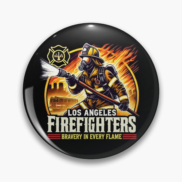 Item preview, los angles burn - Firefighter Heroic - Bravery in Every Flame designed and sold by DrawHandArt.