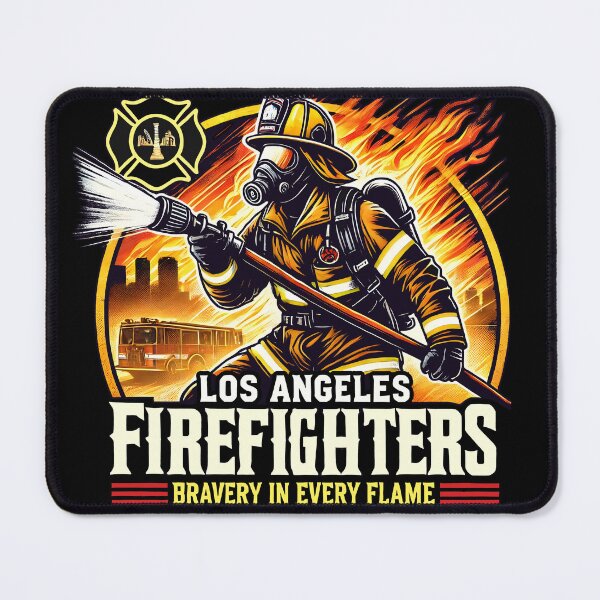 Item preview, los angles burn - Firefighter Heroic - Bravery in Every Flame designed and sold by DrawHandArt.
