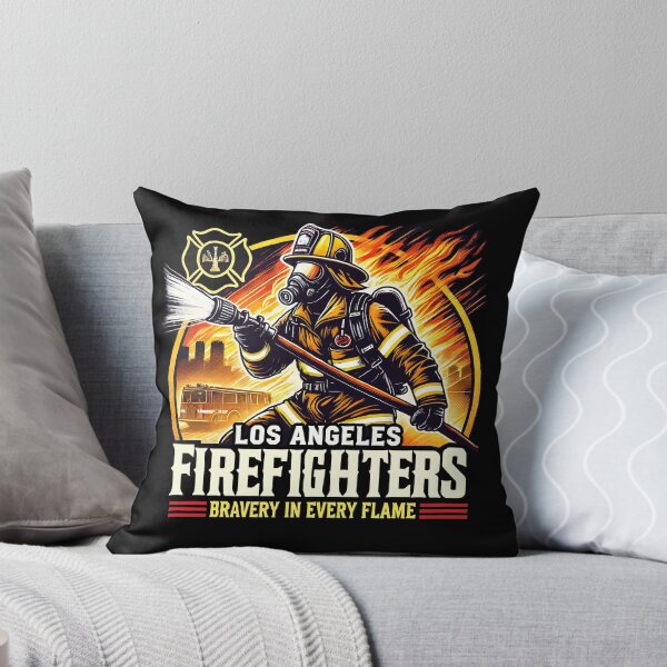 Item preview, los angles burn - Firefighter Heroic - Bravery in Every Flame designed and sold by DrawHandArt.