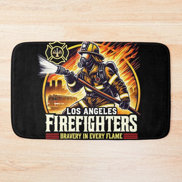 Item preview, los angles burn - Firefighter Heroic - Bravery in Every Flame designed and sold by DrawHandArt.