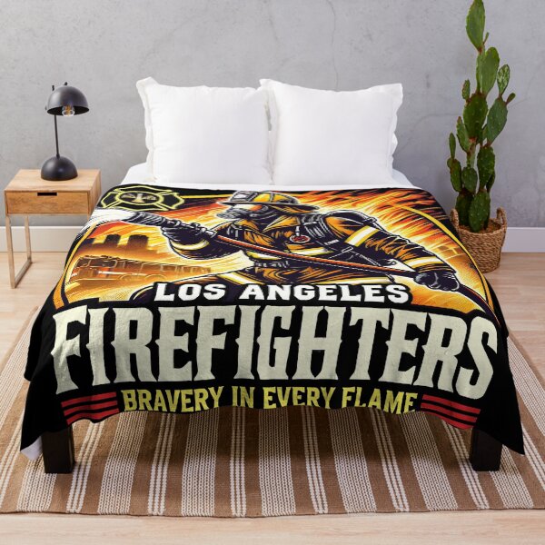 Item preview, los angles burn - Firefighter Heroic - Bravery in Every Flame designed and sold by DrawHandArt.