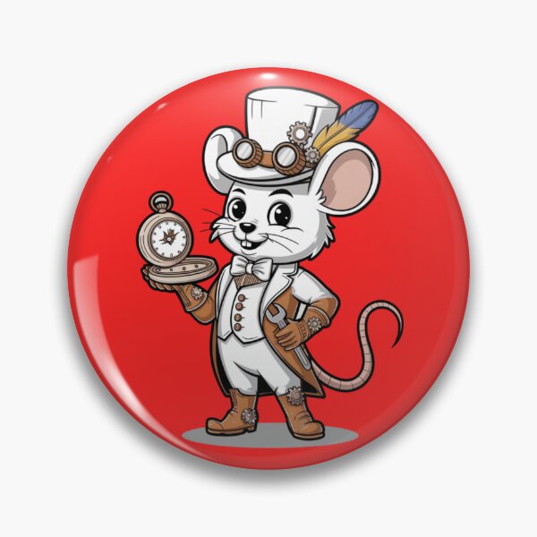 Item preview, A cute white mouse dressed in detailed steampunk attire designed and sold by 123ks.