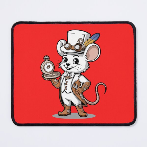Item preview, A cute white mouse dressed in detailed steampunk attire designed and sold by 123ks.
