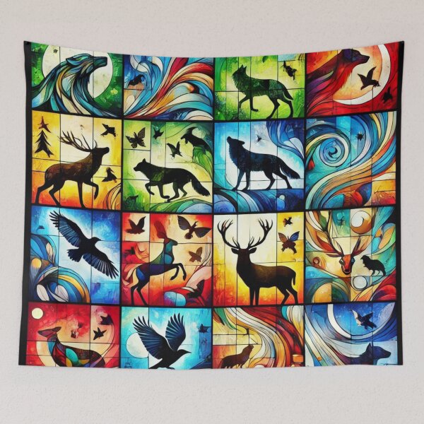 Item preview, Colorful silhouette landscape of the animal world designed and sold by Sigtrix.