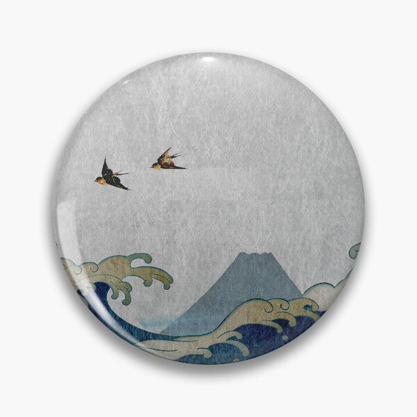 Item preview, Japanese Art Style - Swallows in a stormy sea - designed and sold by store-wasabi.