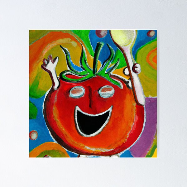 Lachende Tomate - Laughing tomatoe Poster