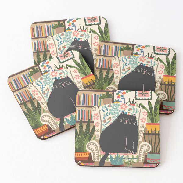 Item preview, Nap lover! A cute black kitten is taking a sweet nap on the armchair.   designed and sold by SaraSumi.