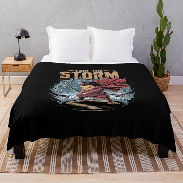 Item preview, Face the Storm - Red Samurai Warrior with Sword designed and sold by love3617.